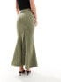 Фото #7 товара & Other Stories fluted maxi skirt in khaki