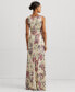 Women's Metallic Floral Chiffon Gown