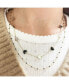 ფოტო #3 პროდუქტის Mother of Pearl and Onyx Mixed Heart Station Necklace