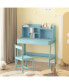 Modern Kids Desk & Chair Set: Compact, Multi-Storage, Blue