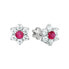 Flower stud earrings with zircons 239 001 00145 0700700