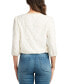 ფოტო #2 პროდუქტის Juniors' Flocked-Jacquard Puff-Sleeve Keyhole Top