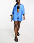 Lindex relaxed poplin beach shirt co-ord in blue