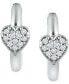 Cubic Zirconia Heart Small Hoop Earrings, 0.63", Created for Macy's