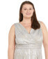 Фото #3 товара Plus Size Jacquard Embellished Pleated Gown