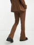 Фото #3 товара ASOS DESIGN flare suit trouser in brown