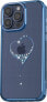 Kingxbar Etui silikonowe z kryształami Swarovski Kingxbar Wish Series do iPhone 15 - niebieskie