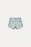 TRF CURVED HIGH-WAIST RIPPED DENIM SHORTS