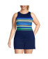 Фото #2 товара Plus Size Chlorine Resistant High Neck UPF 50 Modest Tankini Swimsuit Top