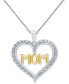 Фото #1 товара Marsala diamond Mom Heart 18" Pendant Necklace (1/4 ct. t.w.) in Sterling Silver & 14k Gold-Plate