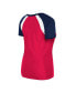 ფოტო #2 პროდუქტის Women's Red Atlanta Braves Heathered Raglan V-Neck T-Shirt