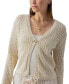 Фото #3 товара Women's Cotton Open-Knit Button-Front Cardigan