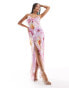 Фото #3 товара Mango floral print maxi dress in lilac