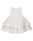 ფოტო #2 პროდუქტის Baby Girls Bow-Top Jewel Waist Border Trim Dress