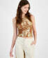 ფოტო #1 პროდუქტის Juniors' Foil Ribbed Crewneck Tank