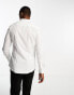 Фото #6 товара ASOS DESIGN easy iron slim fit poplin shirt with grandad collar in white