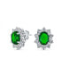 Фото #2 товара Серьги Bling Jewelry классического стиля Корона 1.5 CT AAA CZ с овальными кубическими циркониями Halo для женщин из родированной латуни.