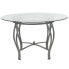 Фото #1 товара Syracuse 48'' Round Glass Dining Table With Silver Metal Frame