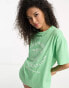 ASOS DESIGN oversized t-shirt with wellbeing puff print in green