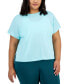 Plus Size Birdseye-Mesh Dolman-Sleeve Top, Created for Macy's Ocean Sigh, 1X - фото #1