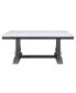 Yabeina Dining Table , Marble Top & Gray Oak Finish 73265