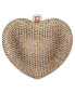 Amorie Crystal Embellished Heart Minaudiere Clutch