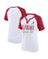 Фото #1 товара Women's White/Crimson Alabama Crimson Tide Plus Size Best Squad Shimmer Raglan Notch Neck T-Shirt