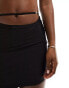 Simmi gold hardware strap detail mini beach skirt co-ord in black