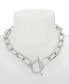 Silver Textured Chain Collar Necklace