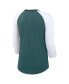 ფოტო #2 პროდუქტის Women's Midnight Green/White Philadelphia Eagles Knockout Arch Raglan Tri-Blend 3/4-Sleeve T-Shirt