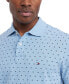 ფოტო #3 პროდუქტის Men's Micro Geometric Print Short Sleeve Polo Shirt