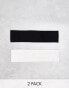 Monki 2 pack jersey headband in black and white