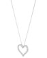 Diamond Open Heart Pendant Necklace (1/2 ct. t.w.) in 14k White Gold, 16" + 2" extender