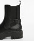 Women's Elastic Panel and Buckle Ankle Boots