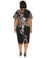 ფოტო #2 პროდუქტის Plus Size Printed Short-Sleeve Midi Dress