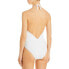 Karla Colletto 285201 Twist Front One Piece Swimsuit White , Size 10