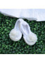 Baby Girls Breathable Washable Non-Slip Sock Shoes Flat - Pompom Flower White