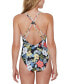 Фото #2 товара Jessica Simpson Womens V Neck One Piece Swimsuit Bathing Suit, Mandarin Multi, S