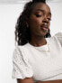 ASOS DESIGN broderie puff sleeve top in white 40 - фото #3