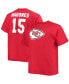 Фото #1 товара Men's Big and Tall Patrick Mahomes Red Kansas City Chiefs Player Name Number T-shirt