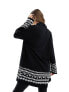 Фото #7 товара Threadbare Ski shawl wrap cardigan in monochrome