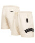 Men's Cream Brooklyn Nets Triple Tonal Woven Shorts