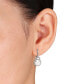 ფოტო #2 პროდუქტის Opal (2-1/5 ct. t.w.) and White Topaz (7/8 ct. t.w.) Hinged Hoop Charm Earrings in Sterling Silver