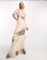 Reclaimed Vintage limited edition maxi ruffle dress with open tie back in floral print