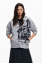 Women's Printed zip-up sweatshirt M. Christian Lacroix Black|gray, XSmall - фото #5