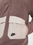 Nike – Sport Utility – Polarfleece-Sweatshirt in Braun mit kurzem Reißverschluss