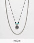 Фото #1 товара Faded Future pack of 2 chain and cord necklaces in black