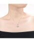 ფოტო #2 პროდუქტის Chic Two Tone Plated with Cubic Zirconia Butterfly Pendant Necklace