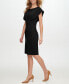 Фото #2 товара Women's Boat-Neck Scuba Crepe Sheath Dress