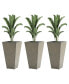 28" Tall Garden Plastic Flower Pot, Set of 3, Grey